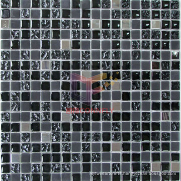 Black Glass Mix Metal Mosaic (CS113)